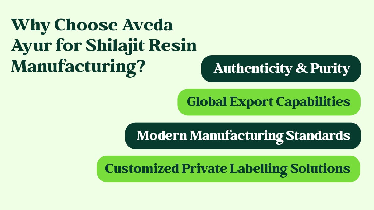 Aveda Ayur for Shilajit Resin Manufacturing